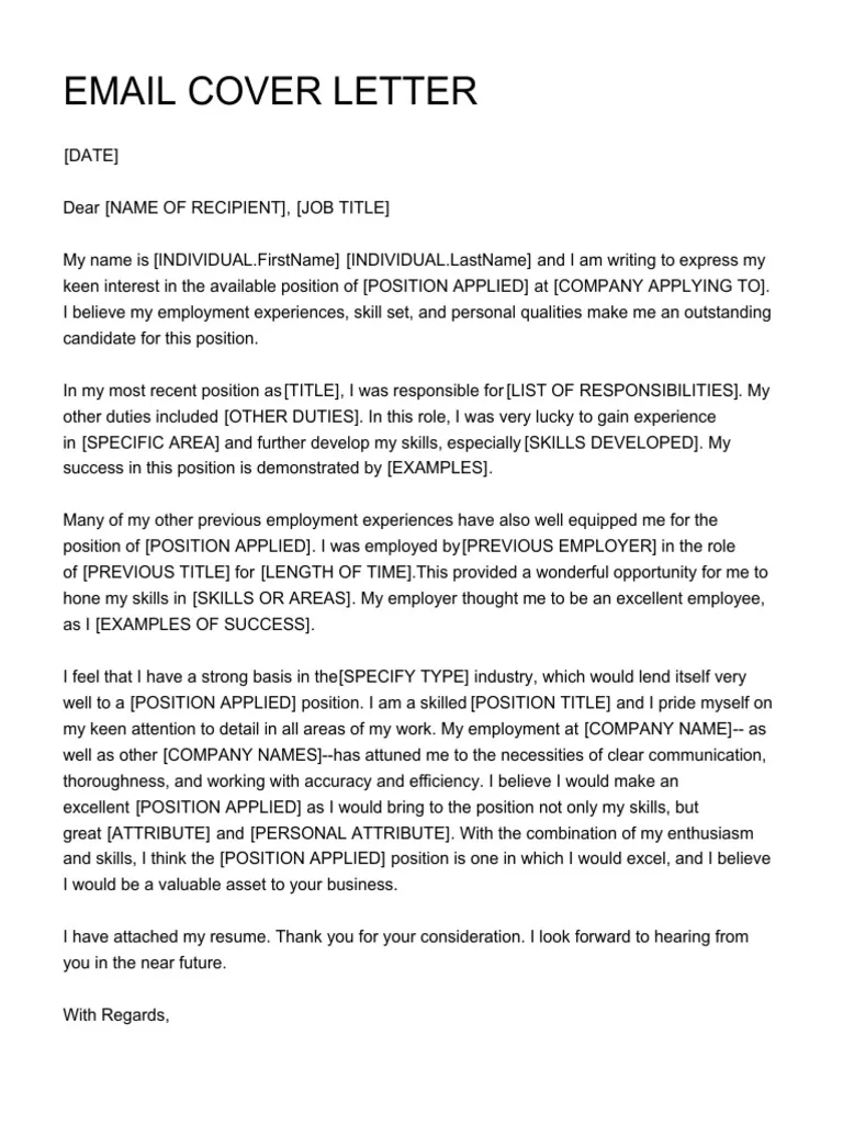 42262 email cover letter guide