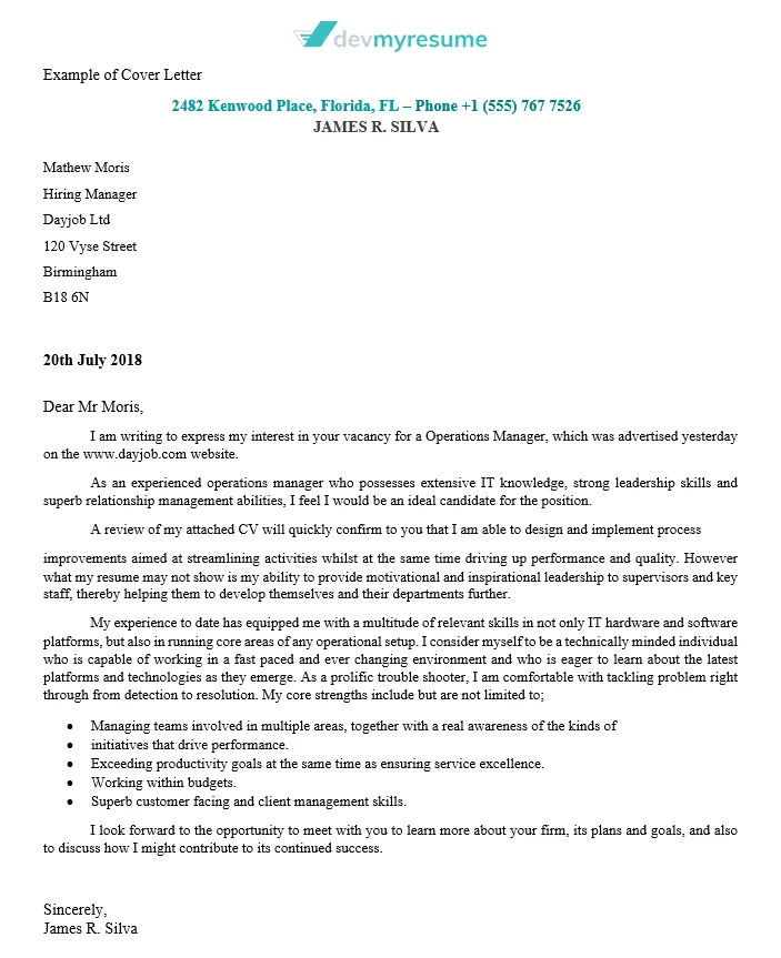 42263 marketing cover letter