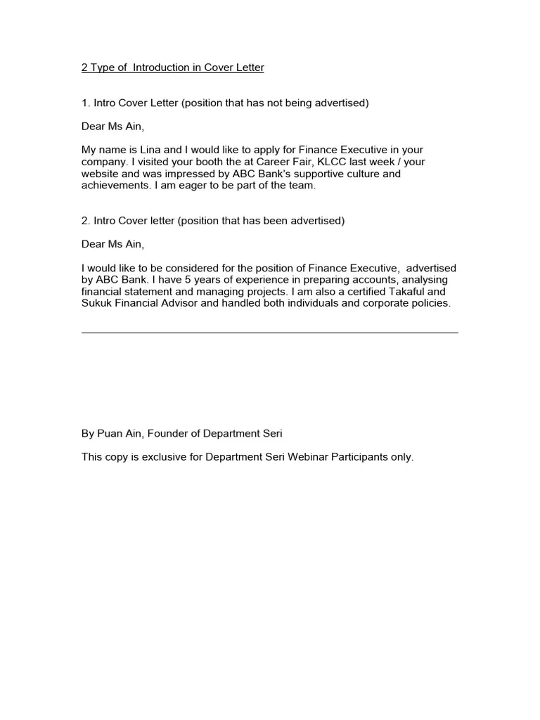 42278 introduction letter purpose