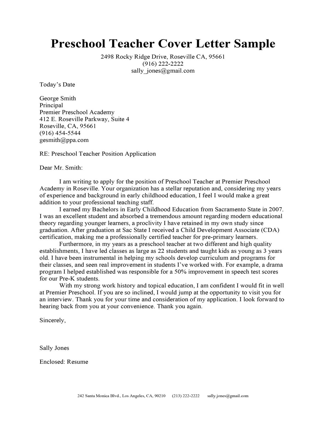 42285 preschool teacher cover letter sample