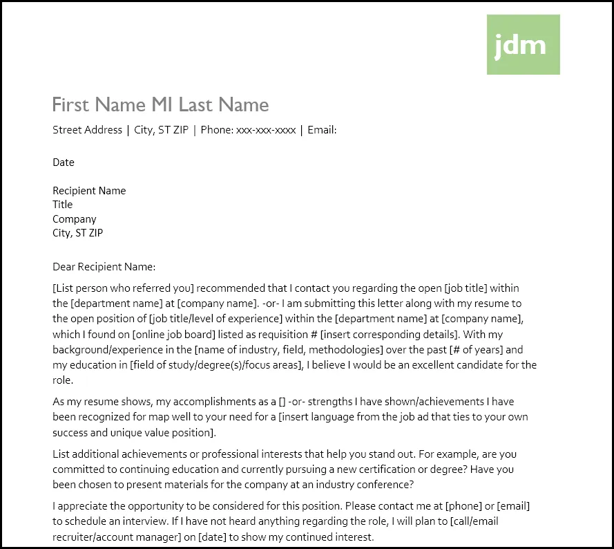 42302 cover letter format