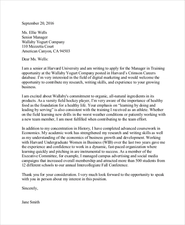 42303 cover letter first impression