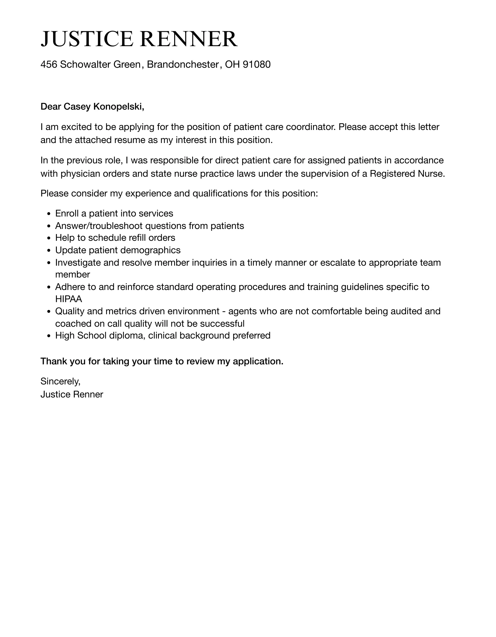 42306 cover letter structure