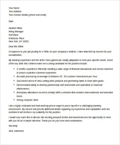 42312 teller cover letter formatting