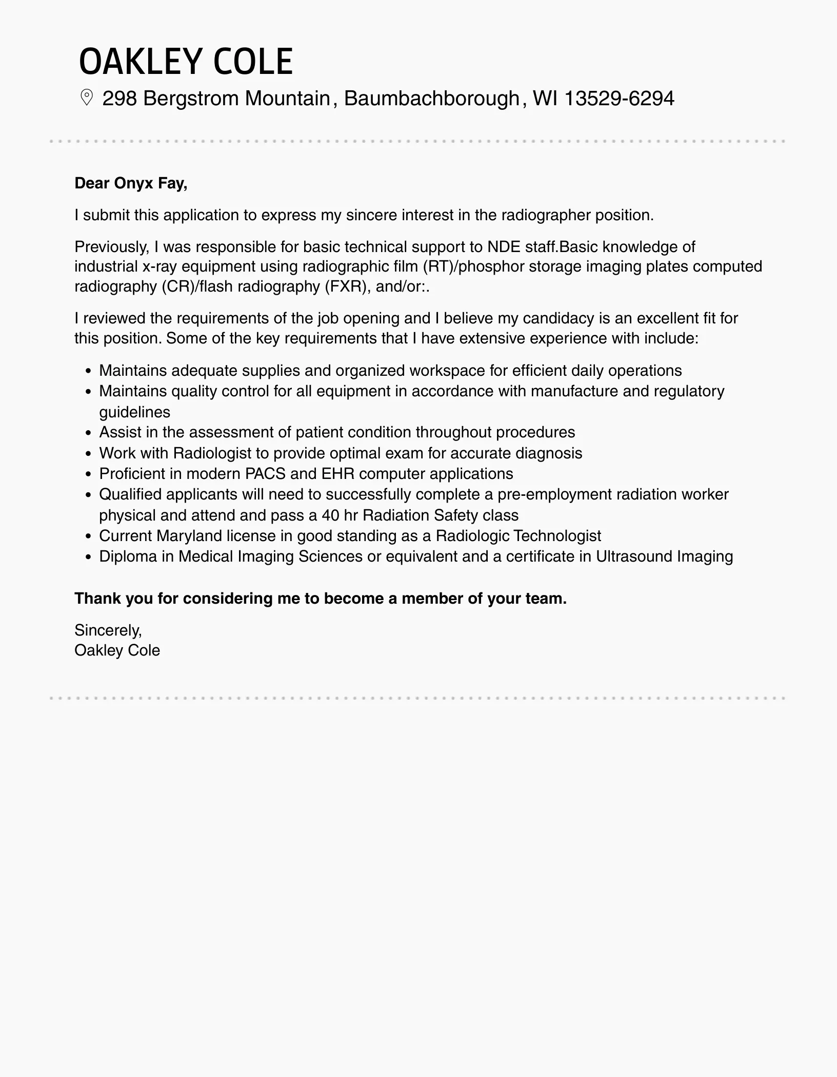 42317 radiographer certification