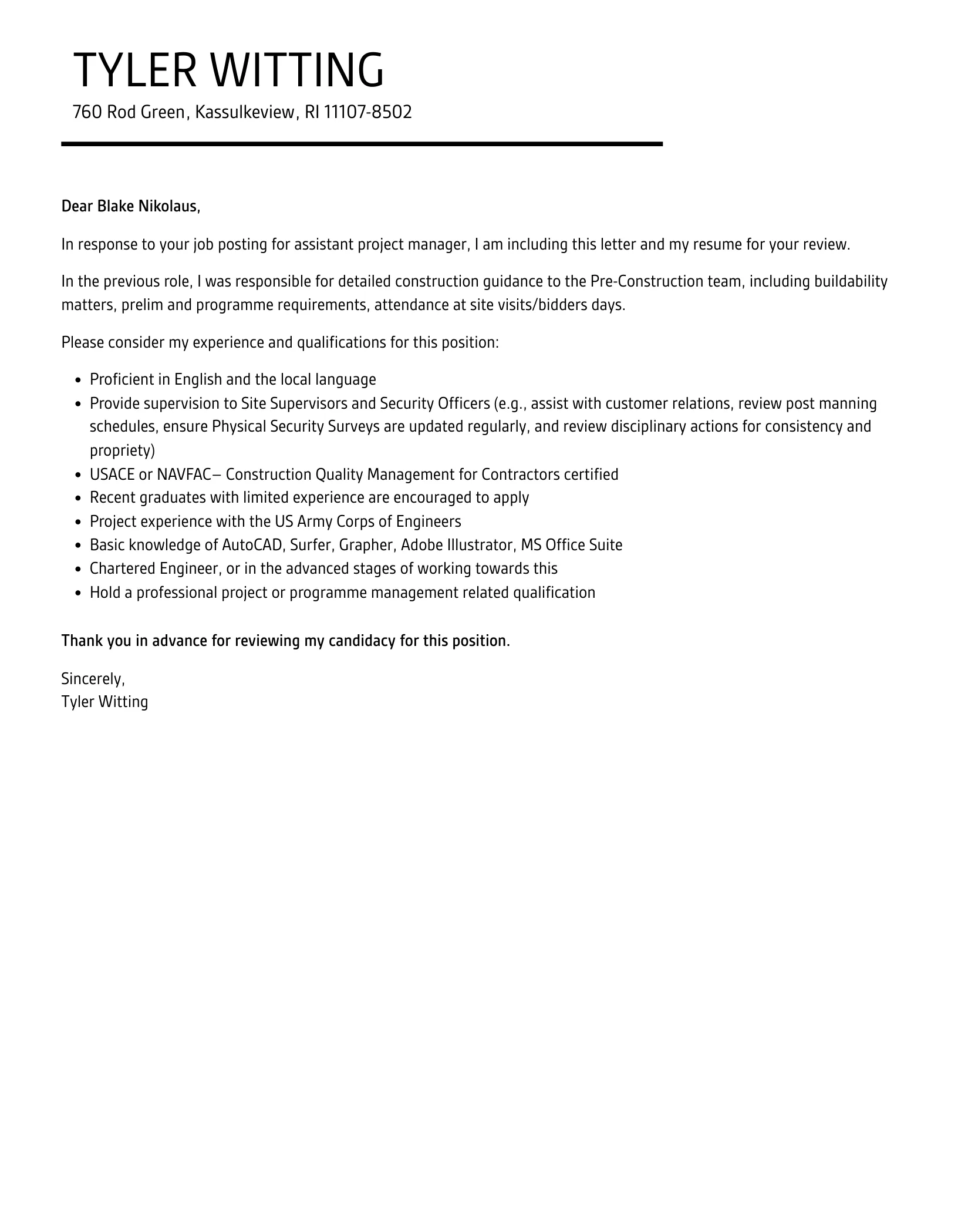42322 project assistant resume