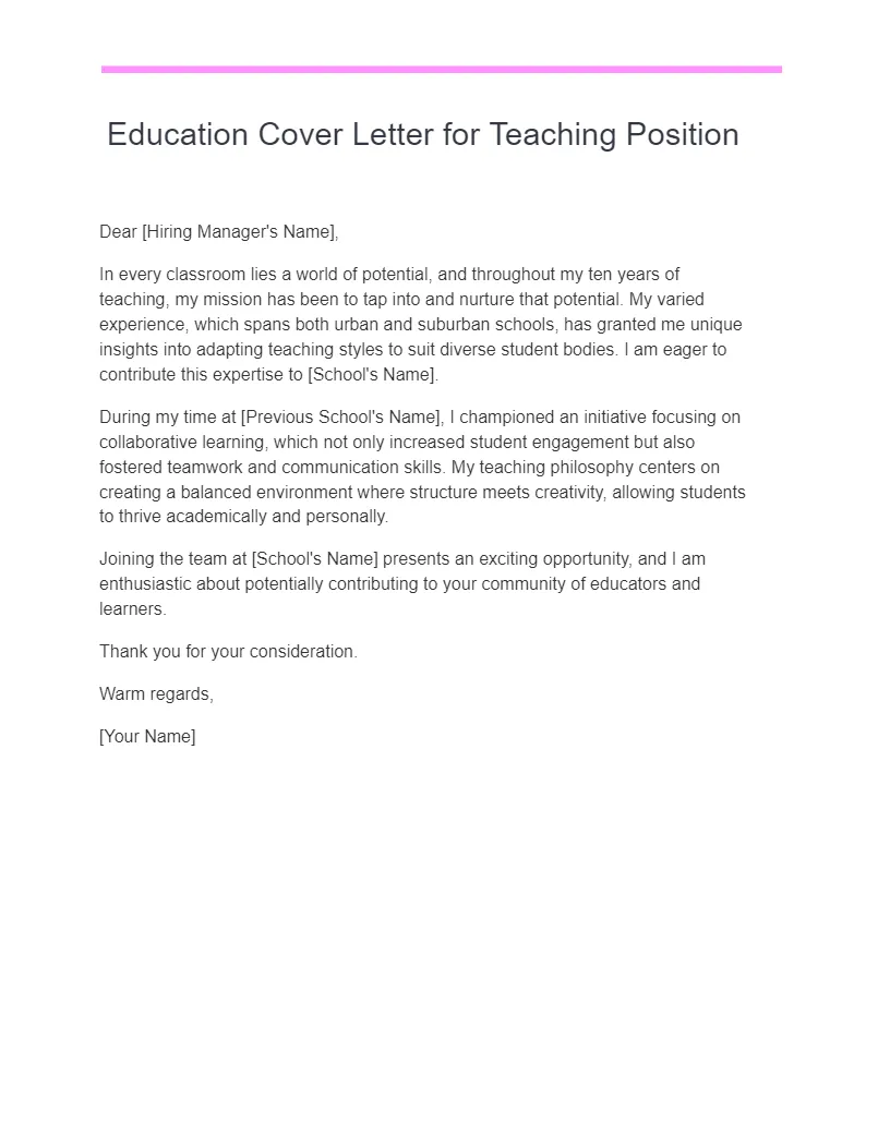 42323 education cover letter components