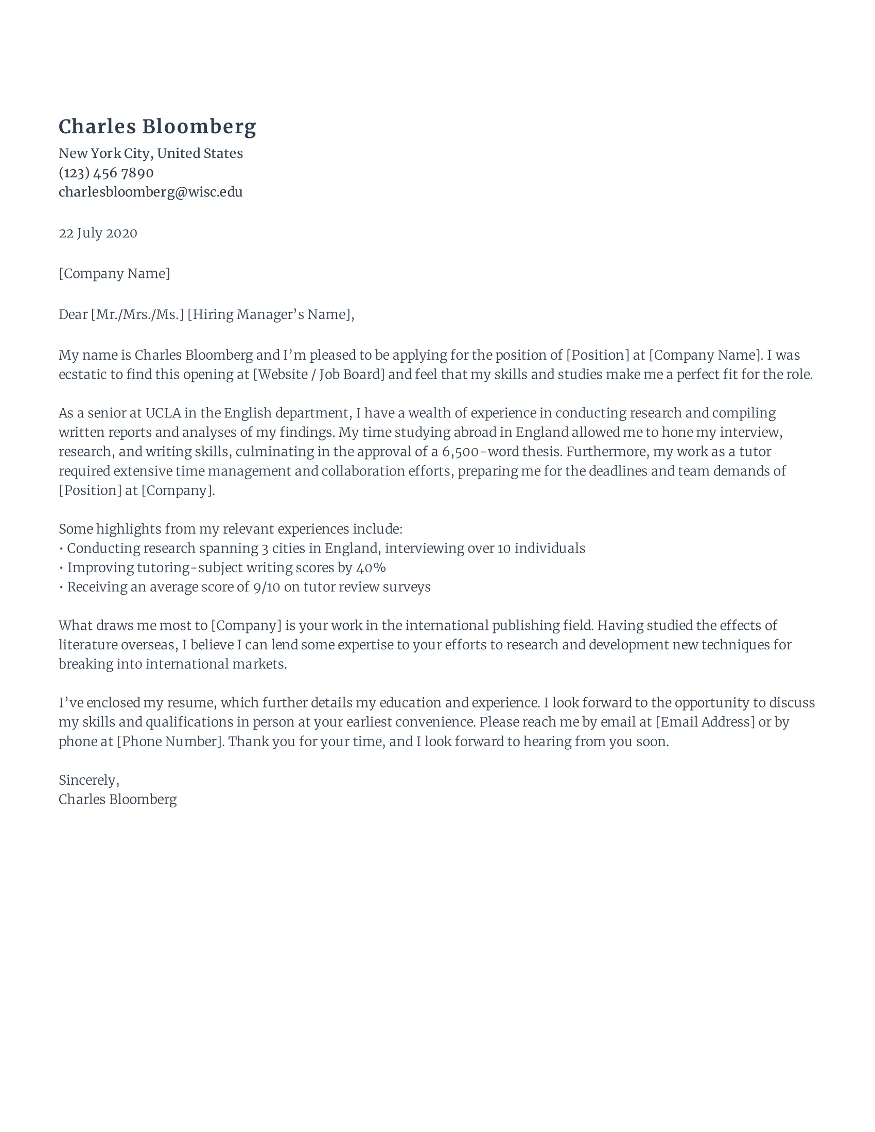 42332 recent graduate cover letter
