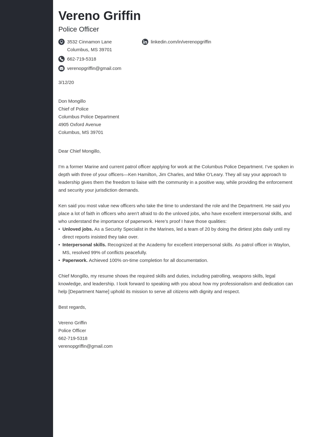 42343 cover letter contact information