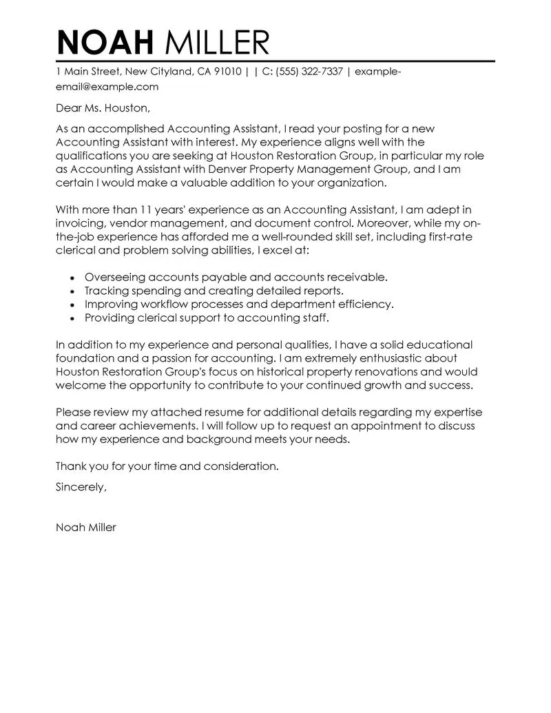 42344 accounting cover letter importance