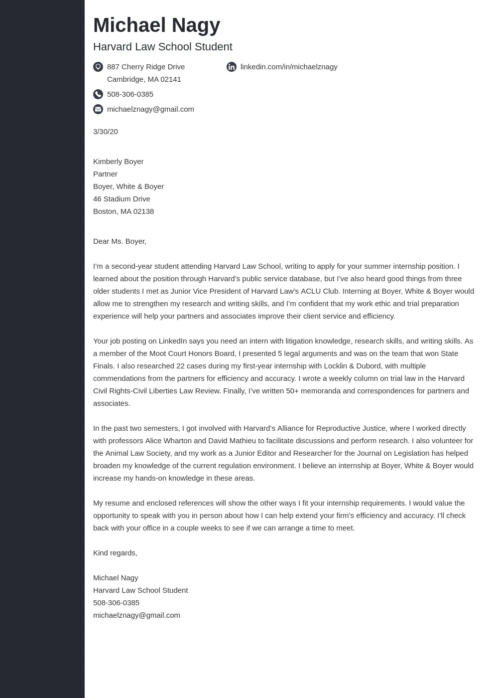 42354 cover letter structure