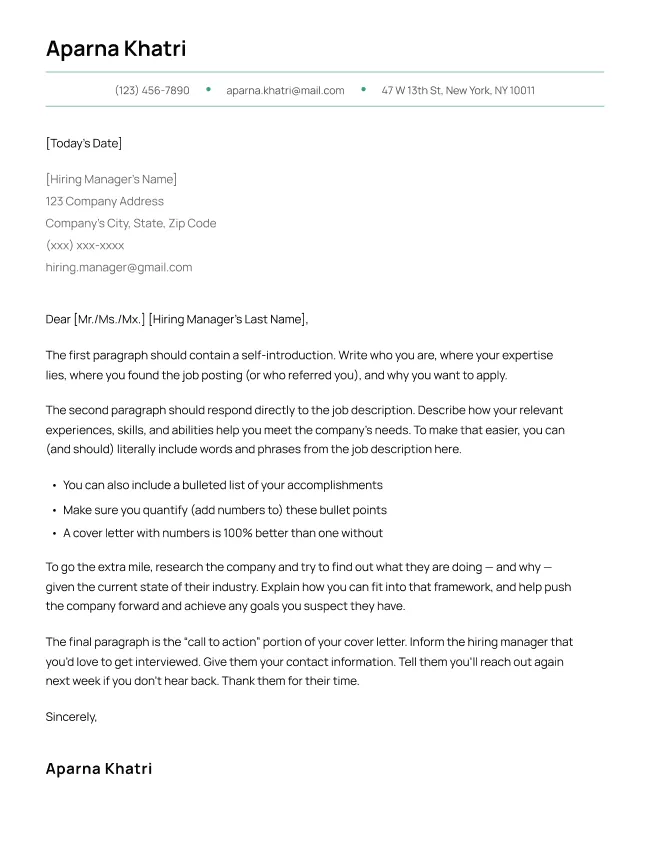 42356 tailor cover letter