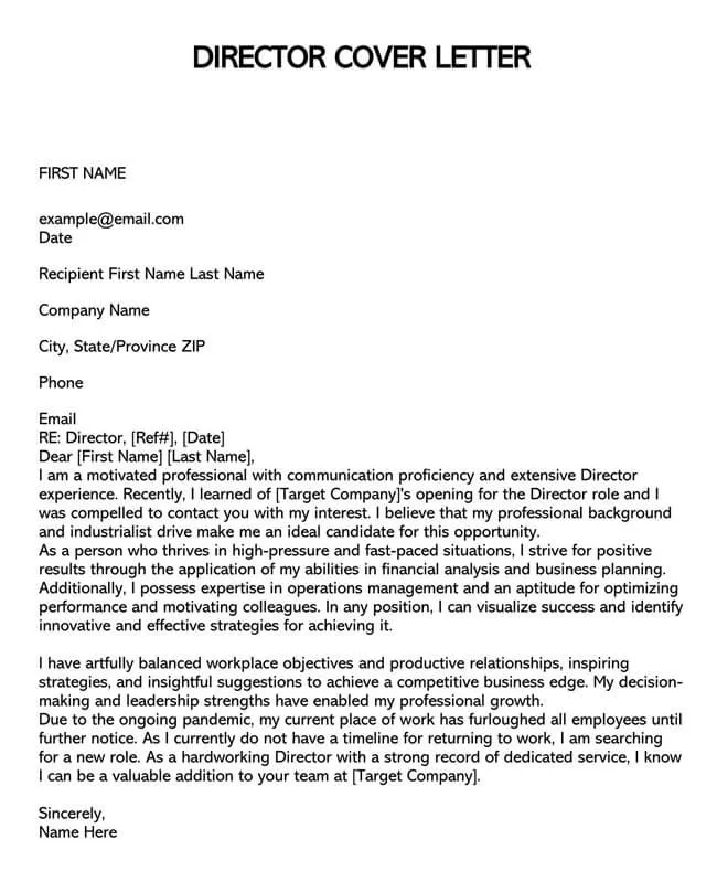 42358 marketing director cover letter
