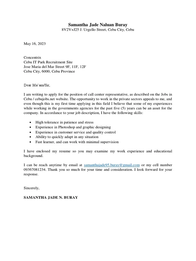 42364 cover letter skills