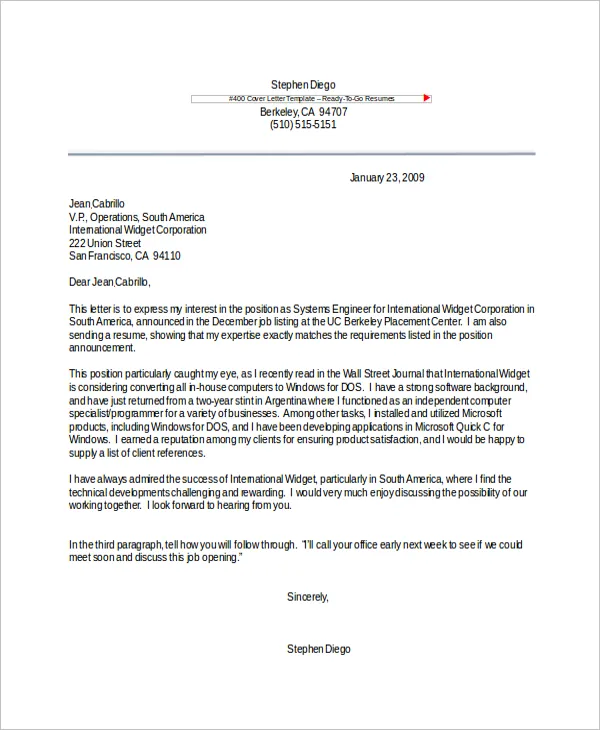 42368 cover letter structure