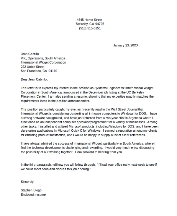 42375 highlighting skills cover letter
