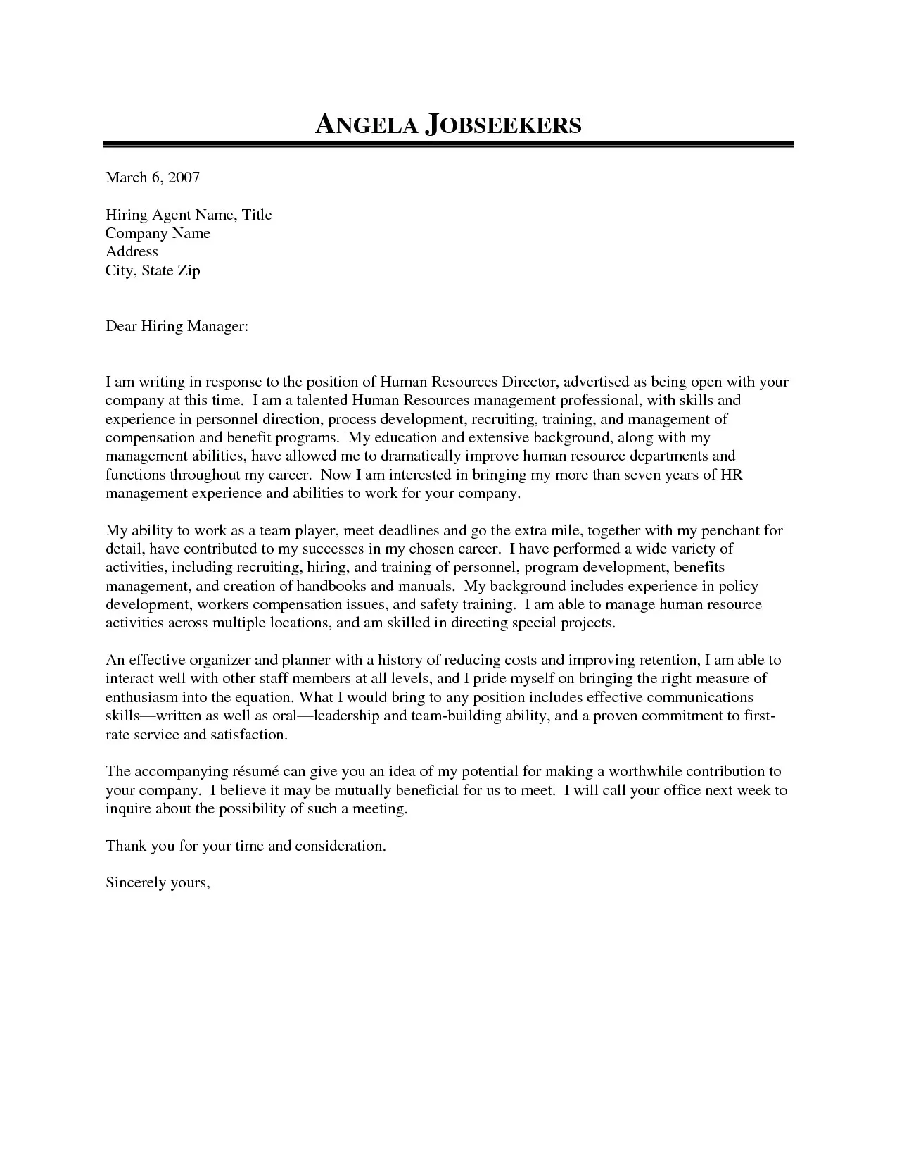 42375 hr cover letter role
