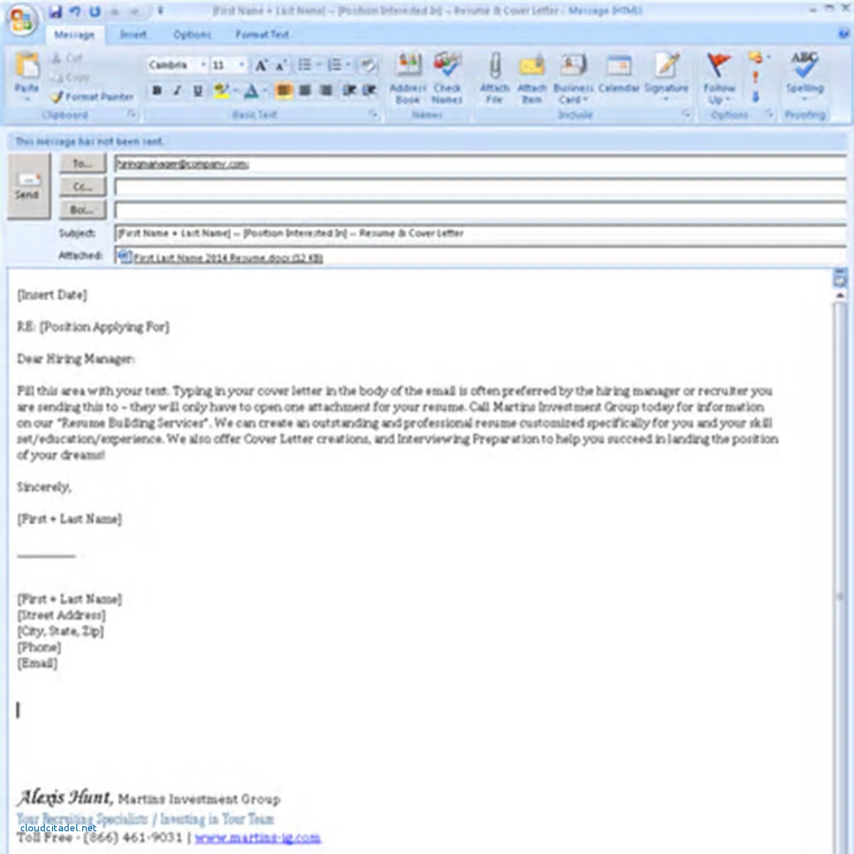 42378 emailed cover letter format 5