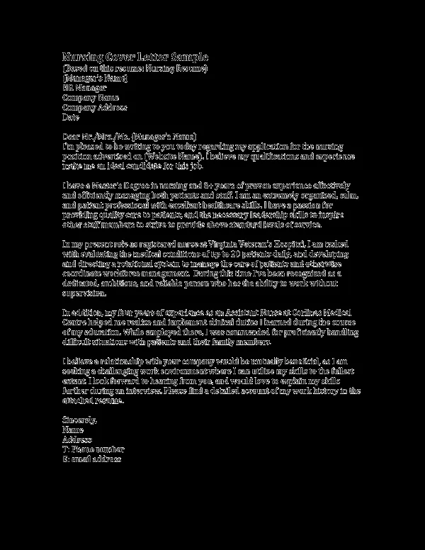 42390 nursing cover letter review