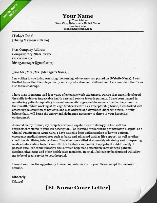 42390 nursing cover letter template