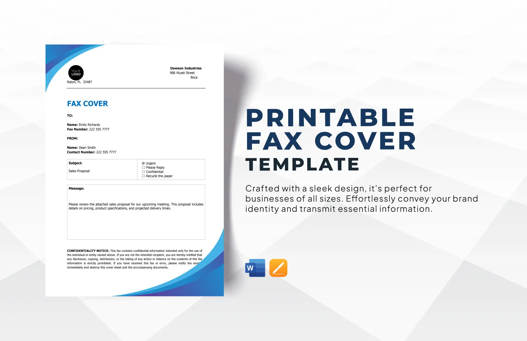 42393 fax cover letter template 6