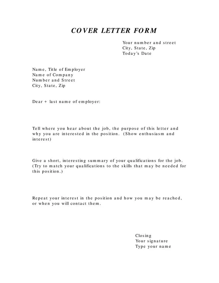 42401 cover letter template sections