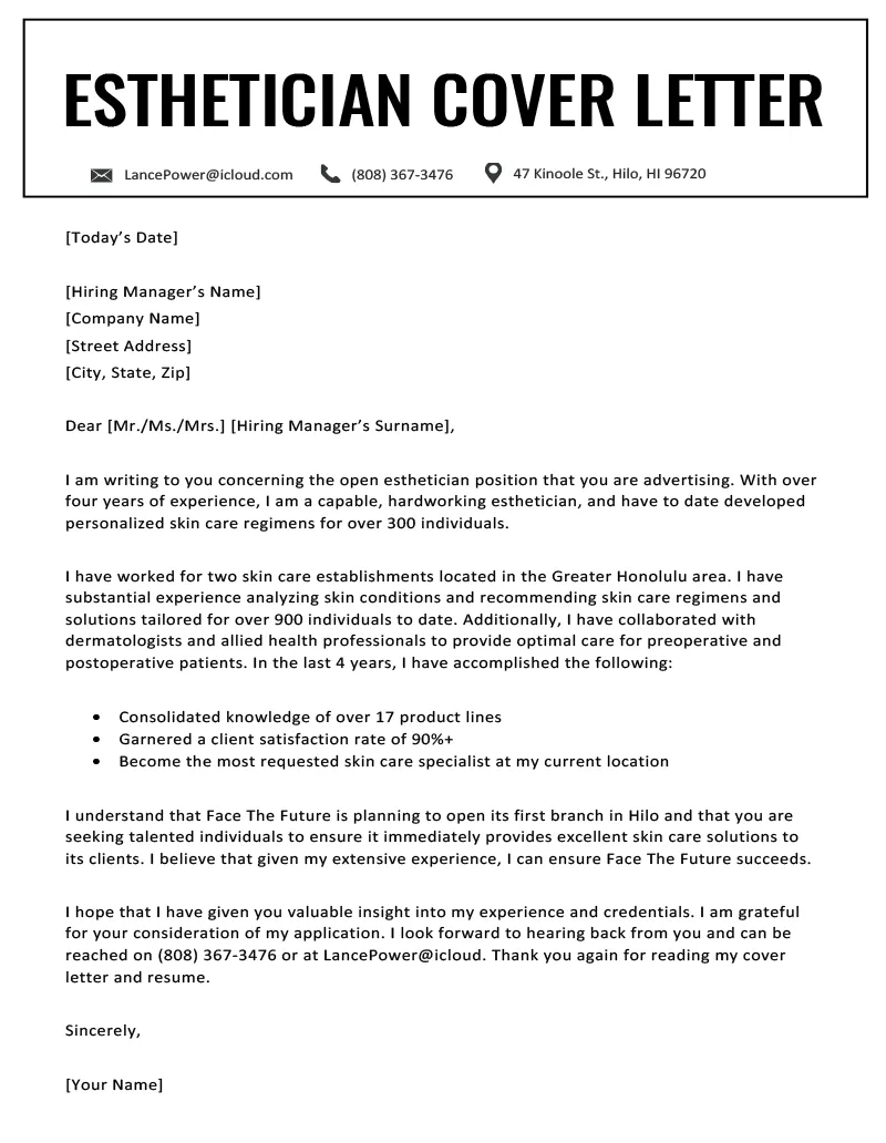 42410 cosmetics cover letter passion