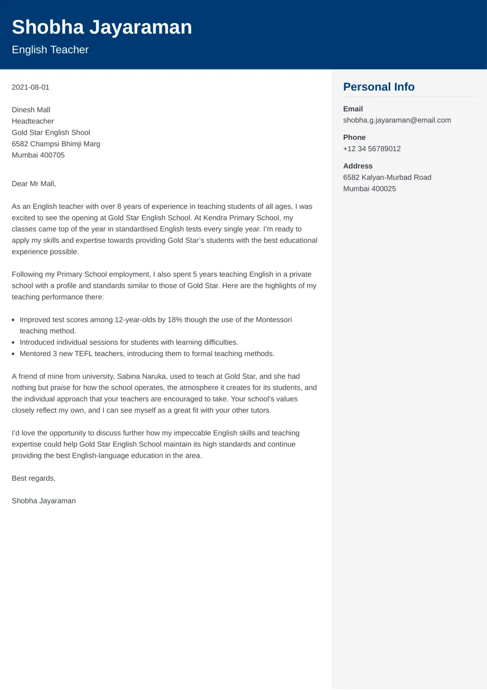 42420 cover letter formatting