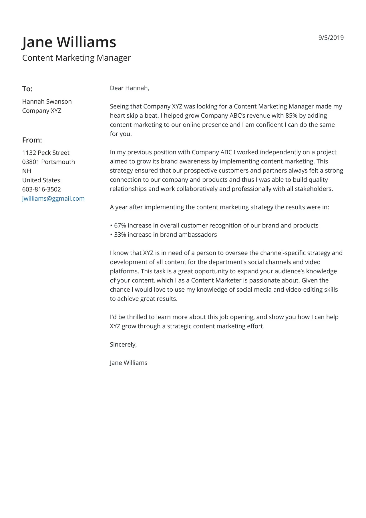 42420 entry level cover letter