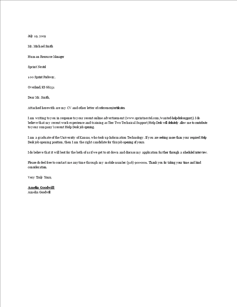 42420 experienced professional cover letter