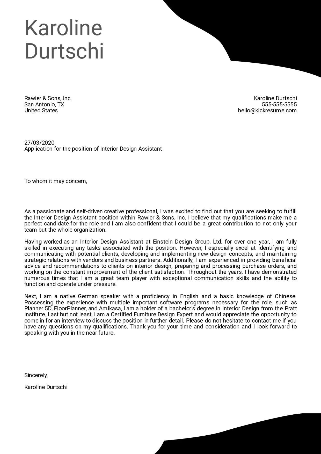 42425 keywords cover letter