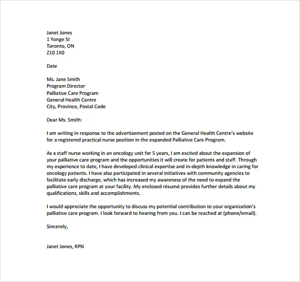 42430 nurse cover letter example
