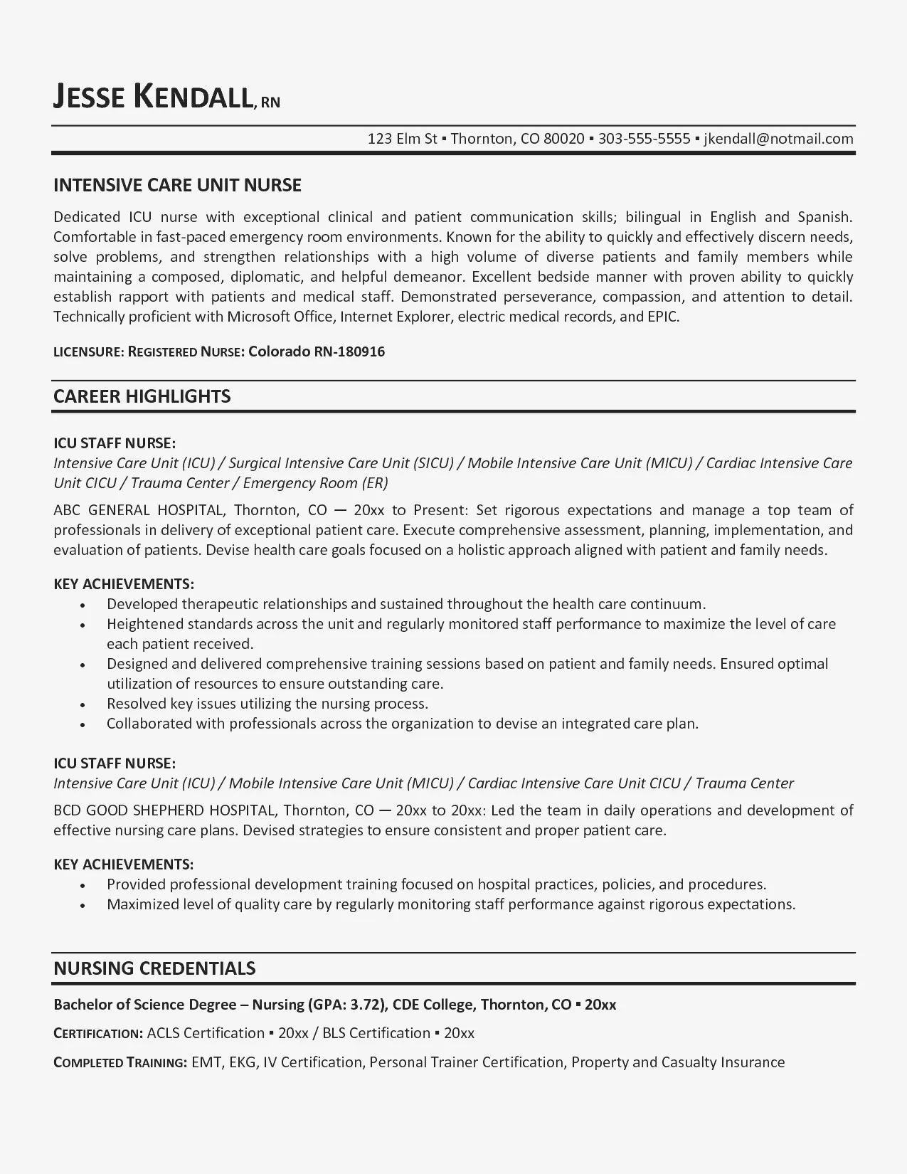 42430 nursing skills cover letter