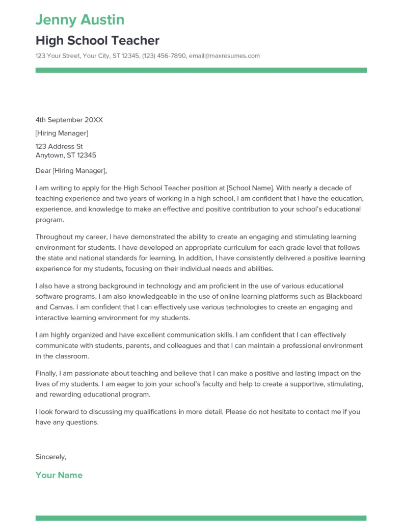 42431 cover letter header example