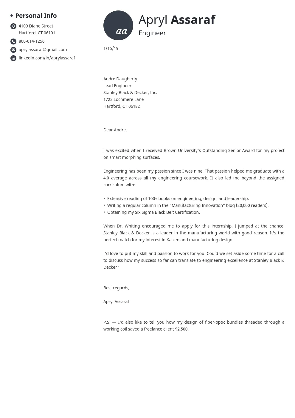 42435 proofreading cover letter