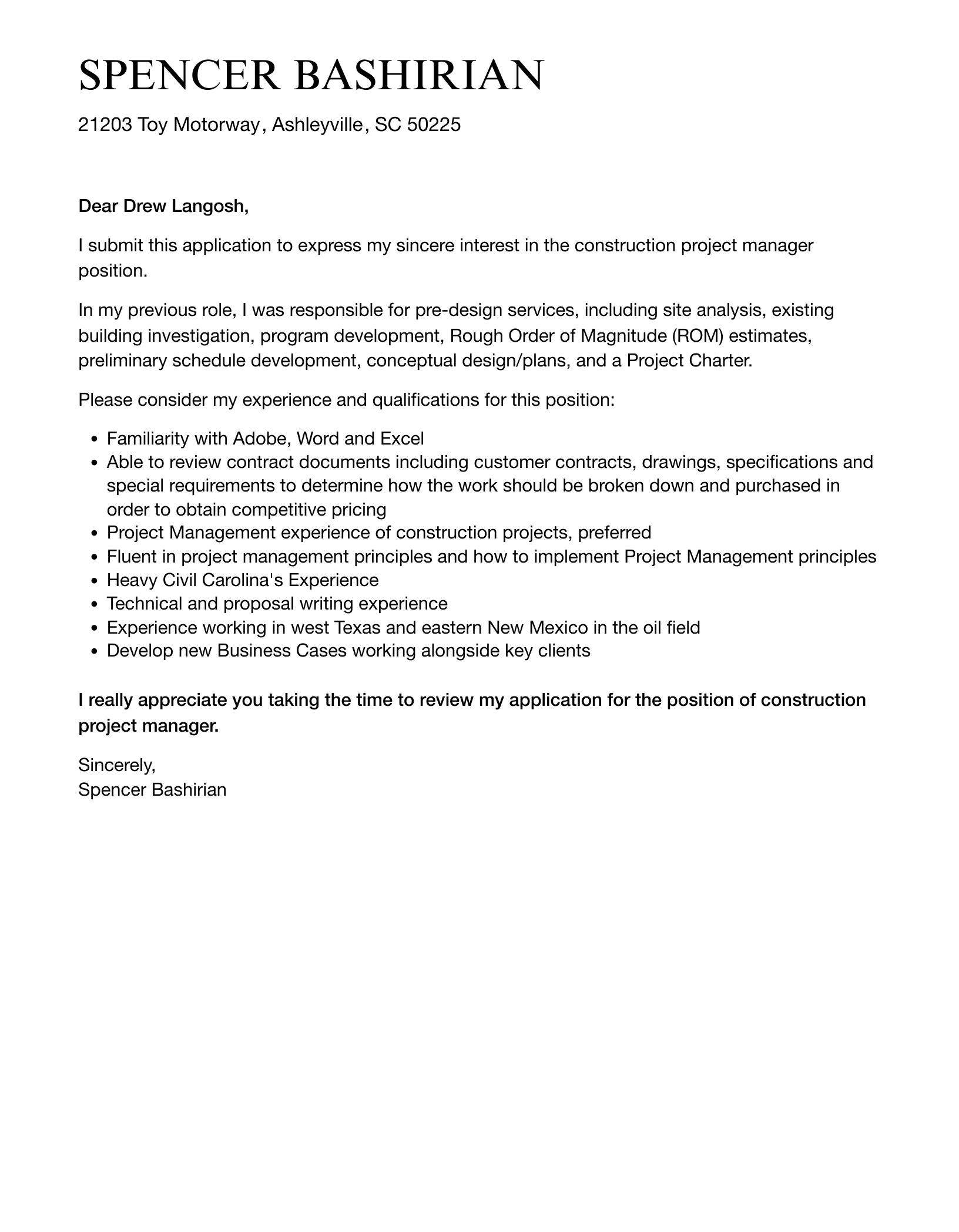 42444 formatting cover letter