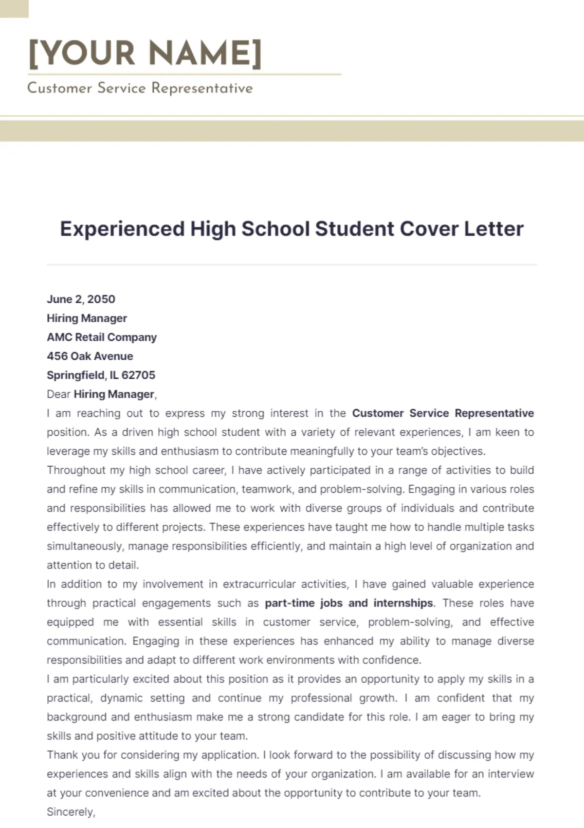42451 skills for high school cover letter