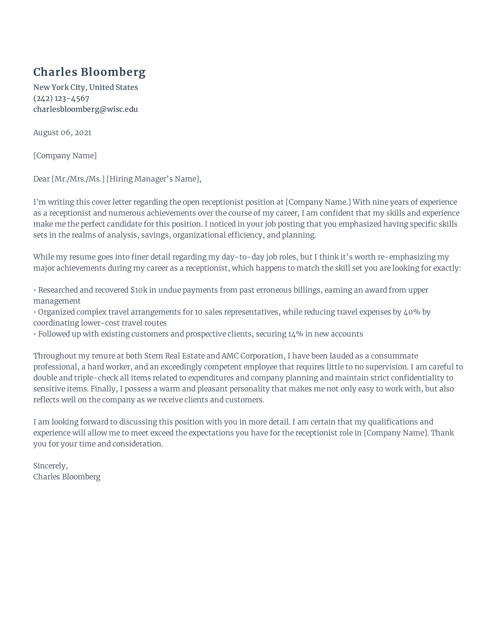 42462 receptionist cover letter image2