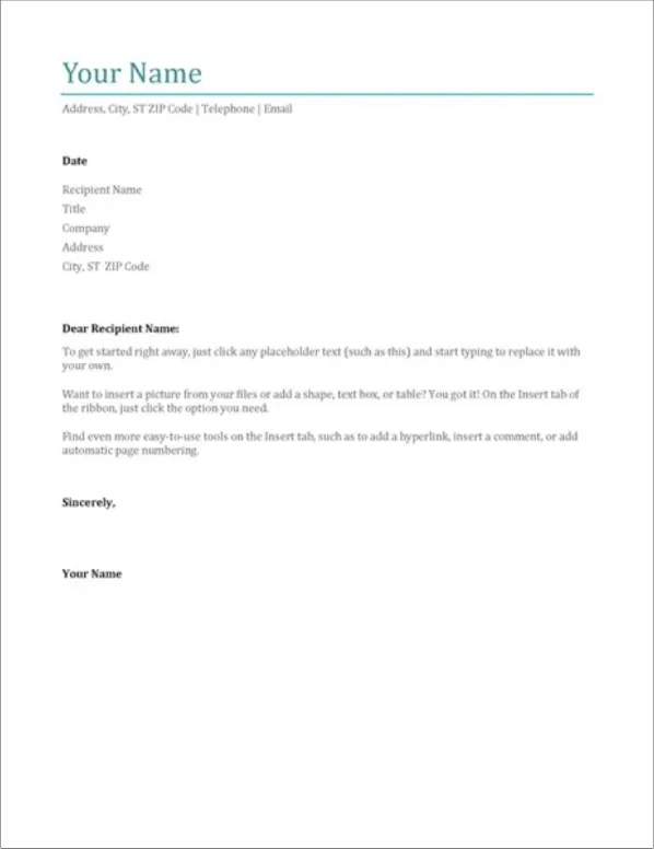 42476 cover letter header example