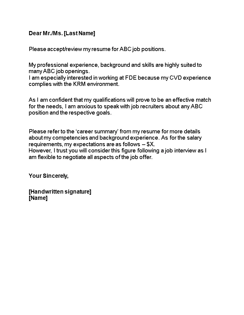 42480 professional cover letter