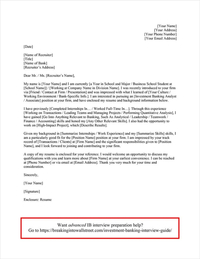 42487 investment banking formatting