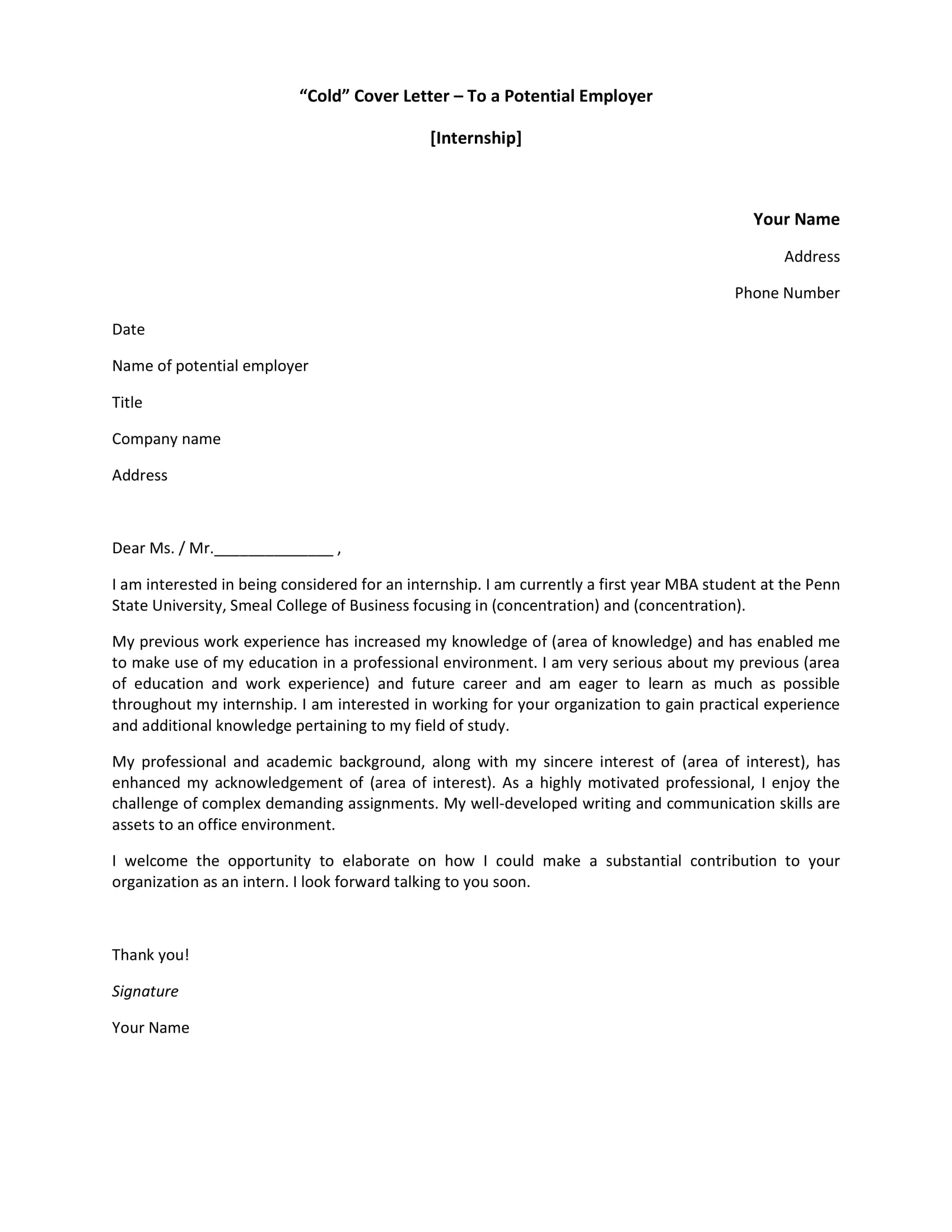 43656 professional cover letter format