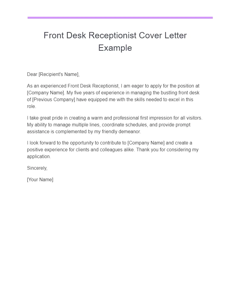 43660 cover letter purpose