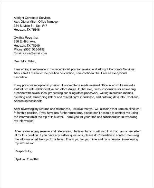 43660 cover letter structure