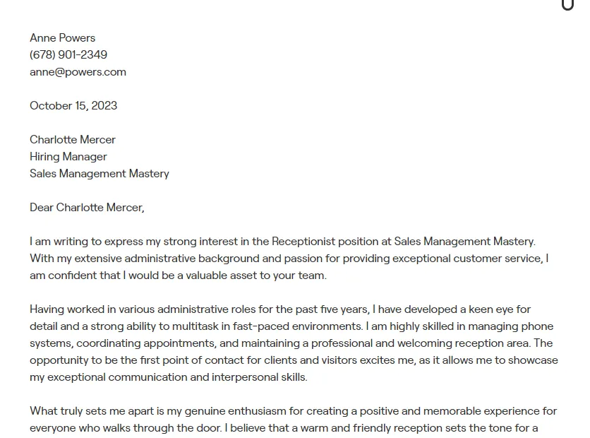 43660 proofreading cover letter