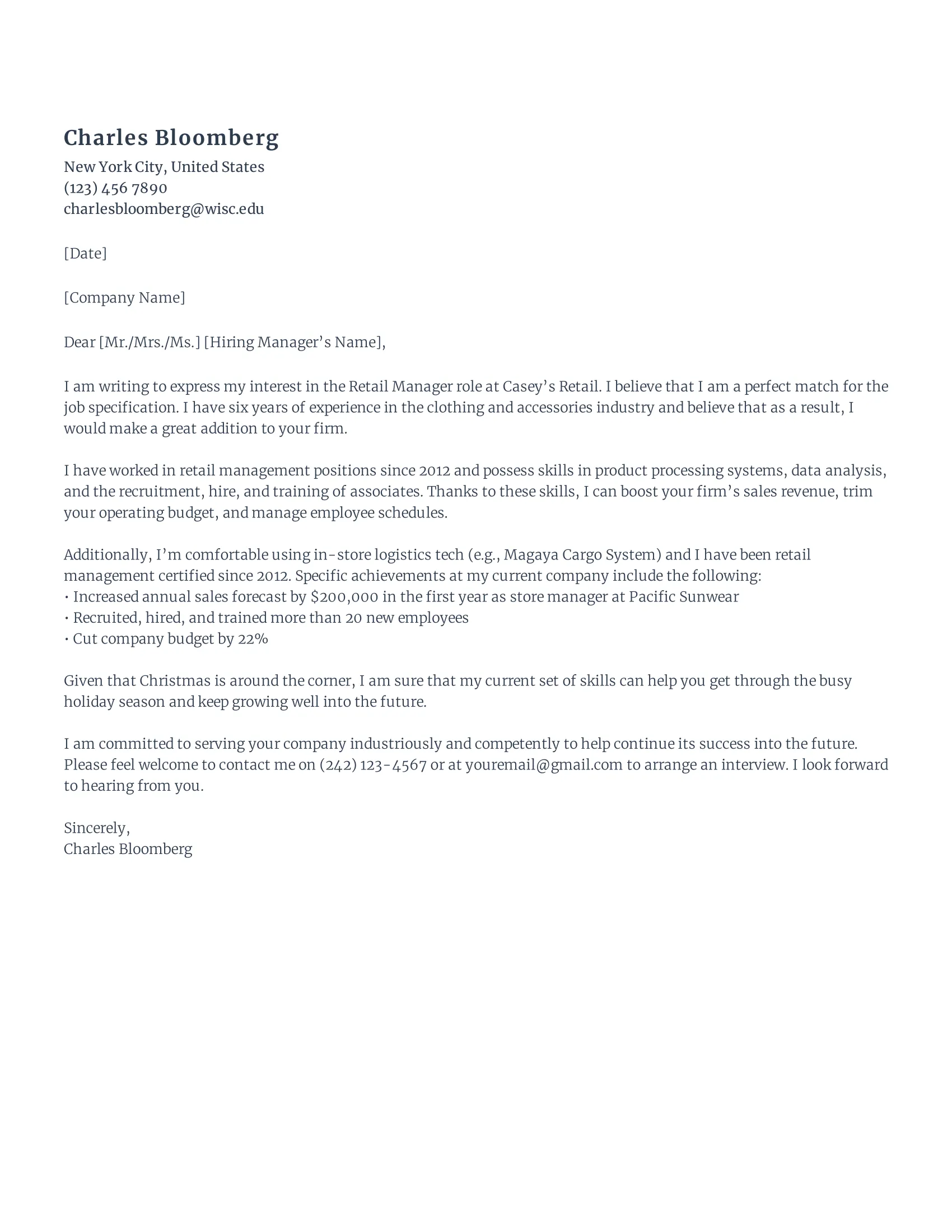 43668 cover letter formatting