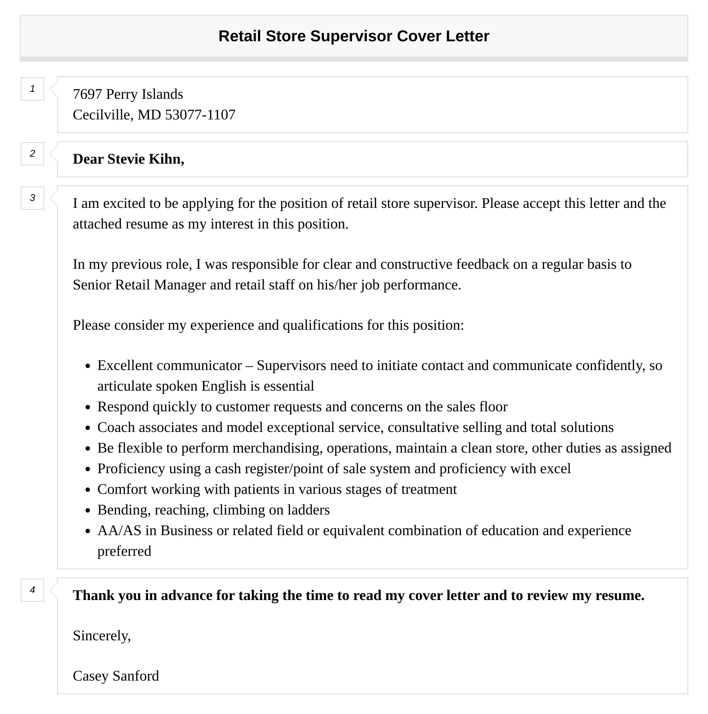 43668 retail supervisor skills