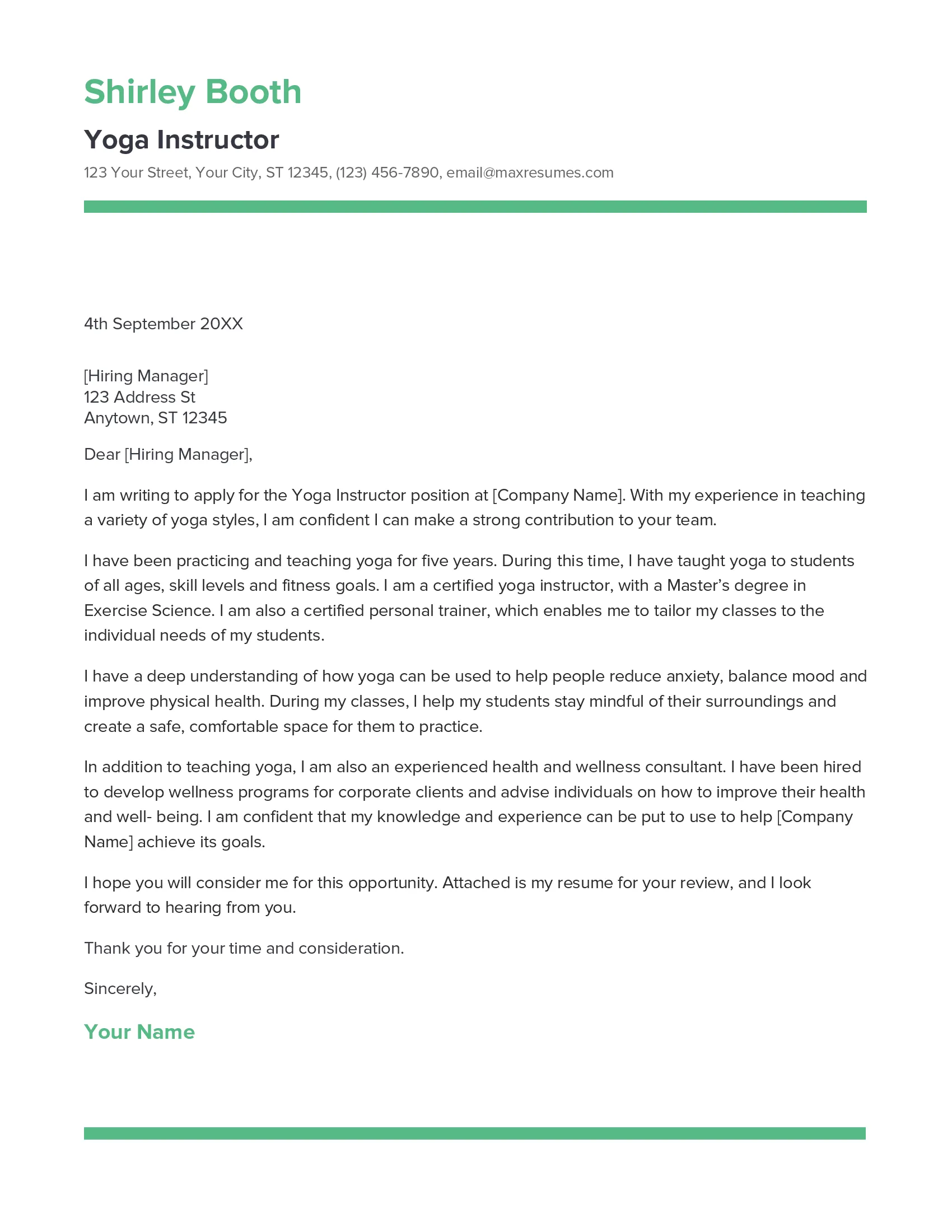 43670 yoga cover letter example