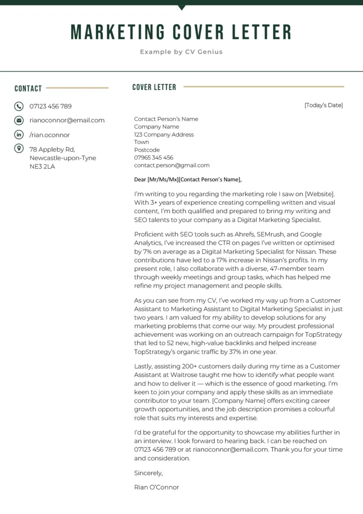 43694 cover letter formatting