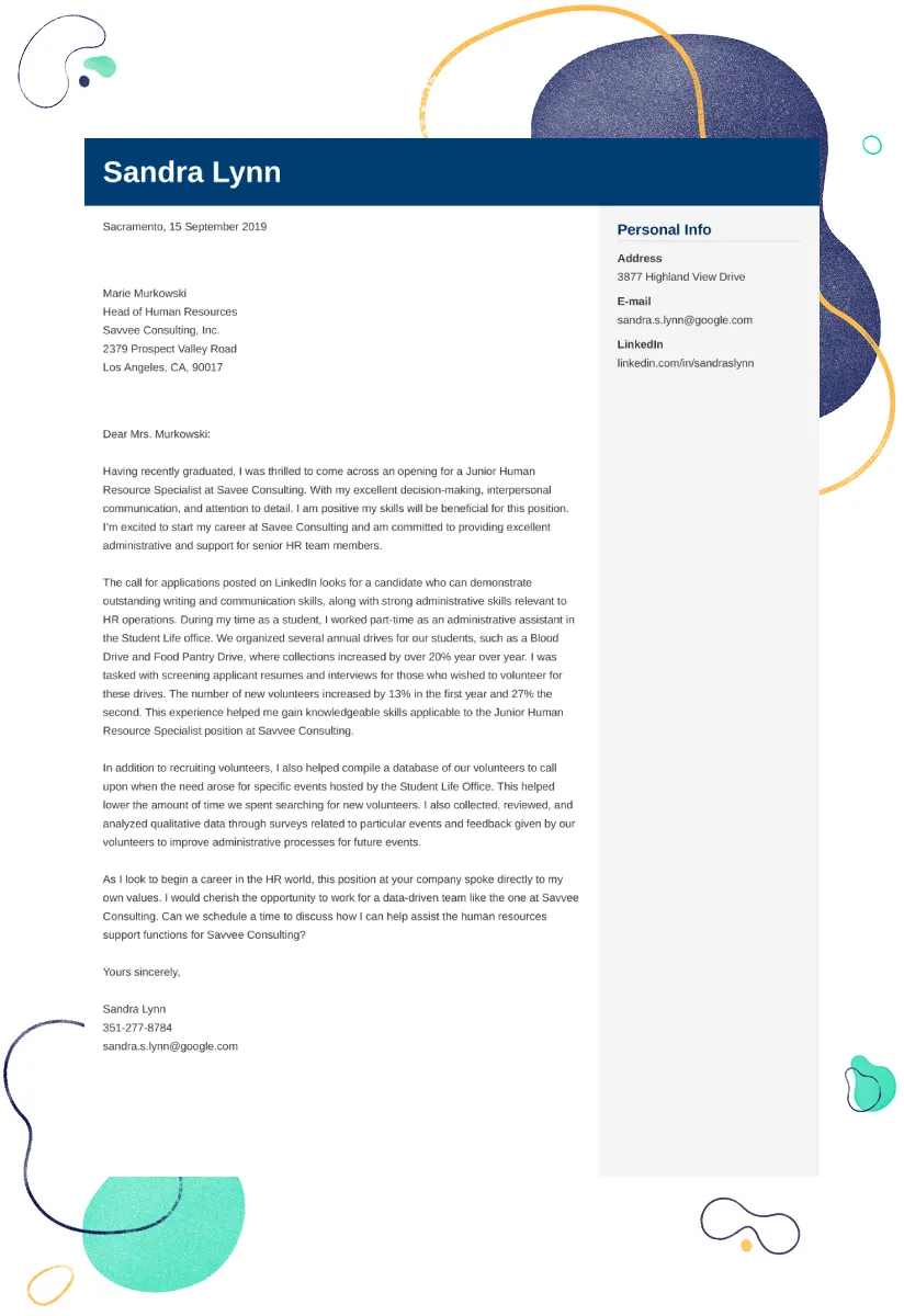 43696 tailoring cover letter
